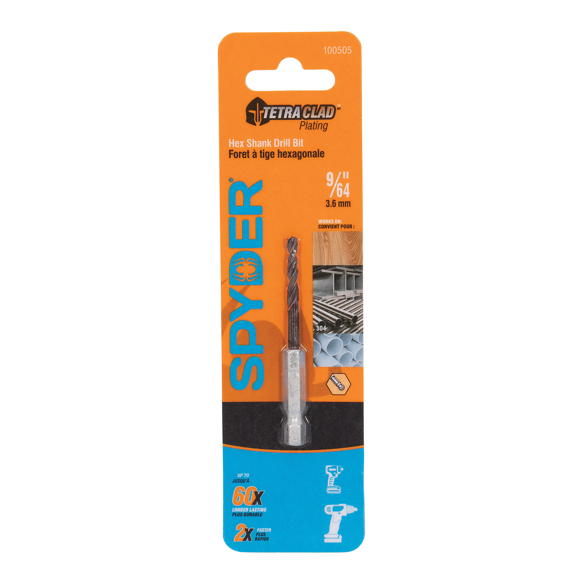 Spyder 9/64-Inch Hex Shank Drill Bit 100505